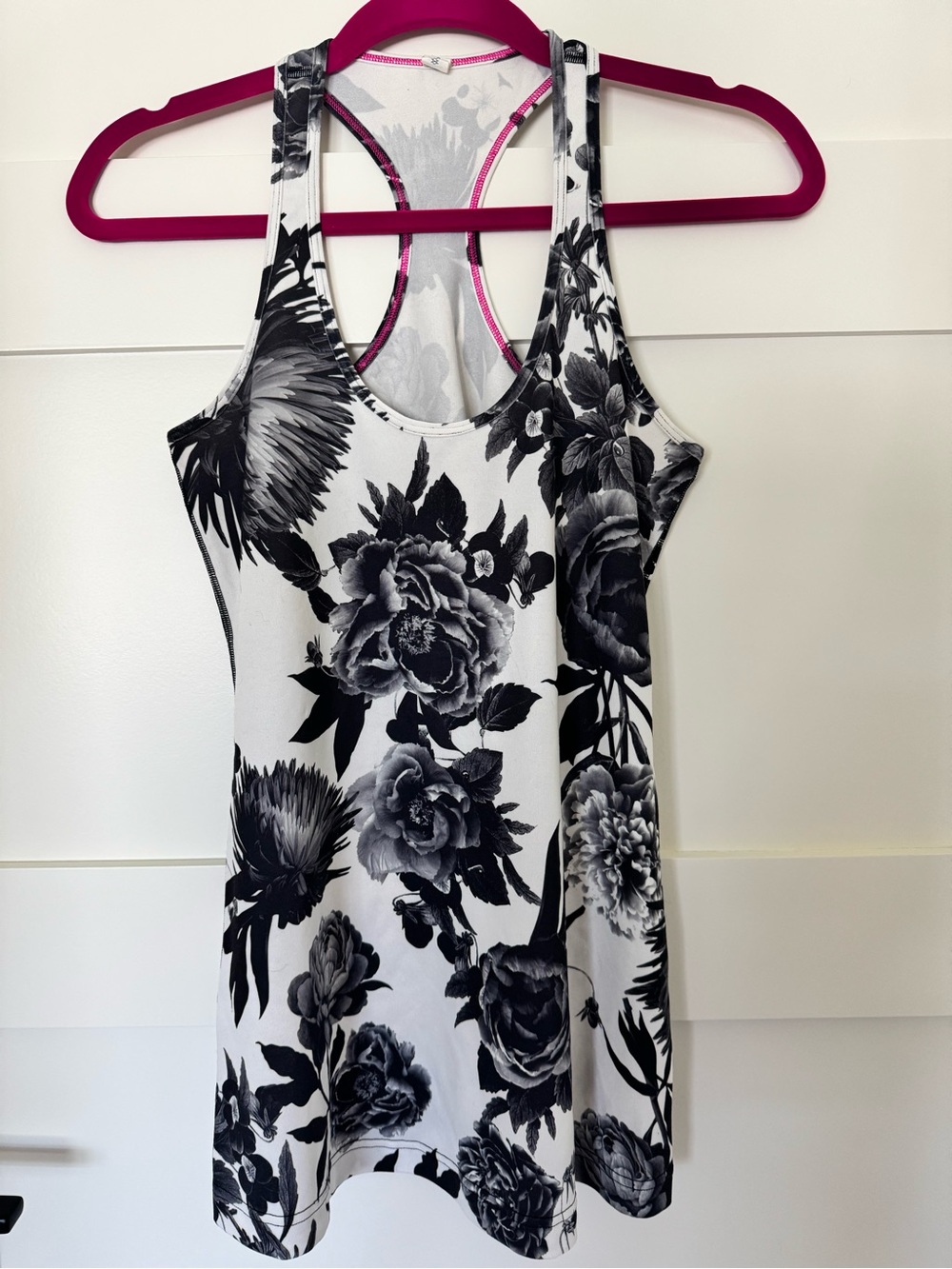lululemon athletica Black & White Floral Racerback tank